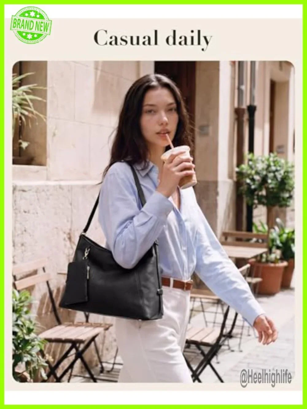 PU Leather Hobo Bag with Multi-Pockets, Crossbody Shoulder Tote, Detachable